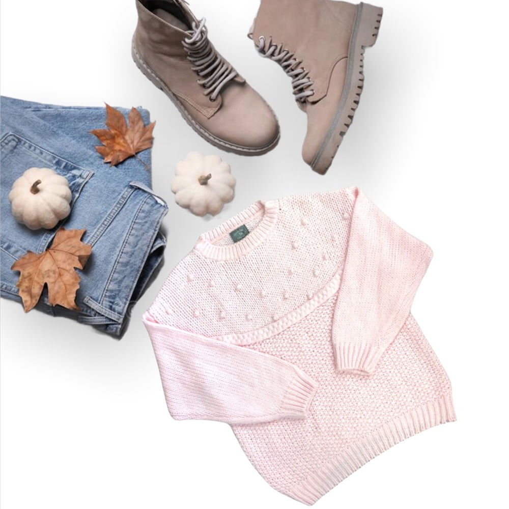 Designers Originals Pink Pearl Knit Sweater